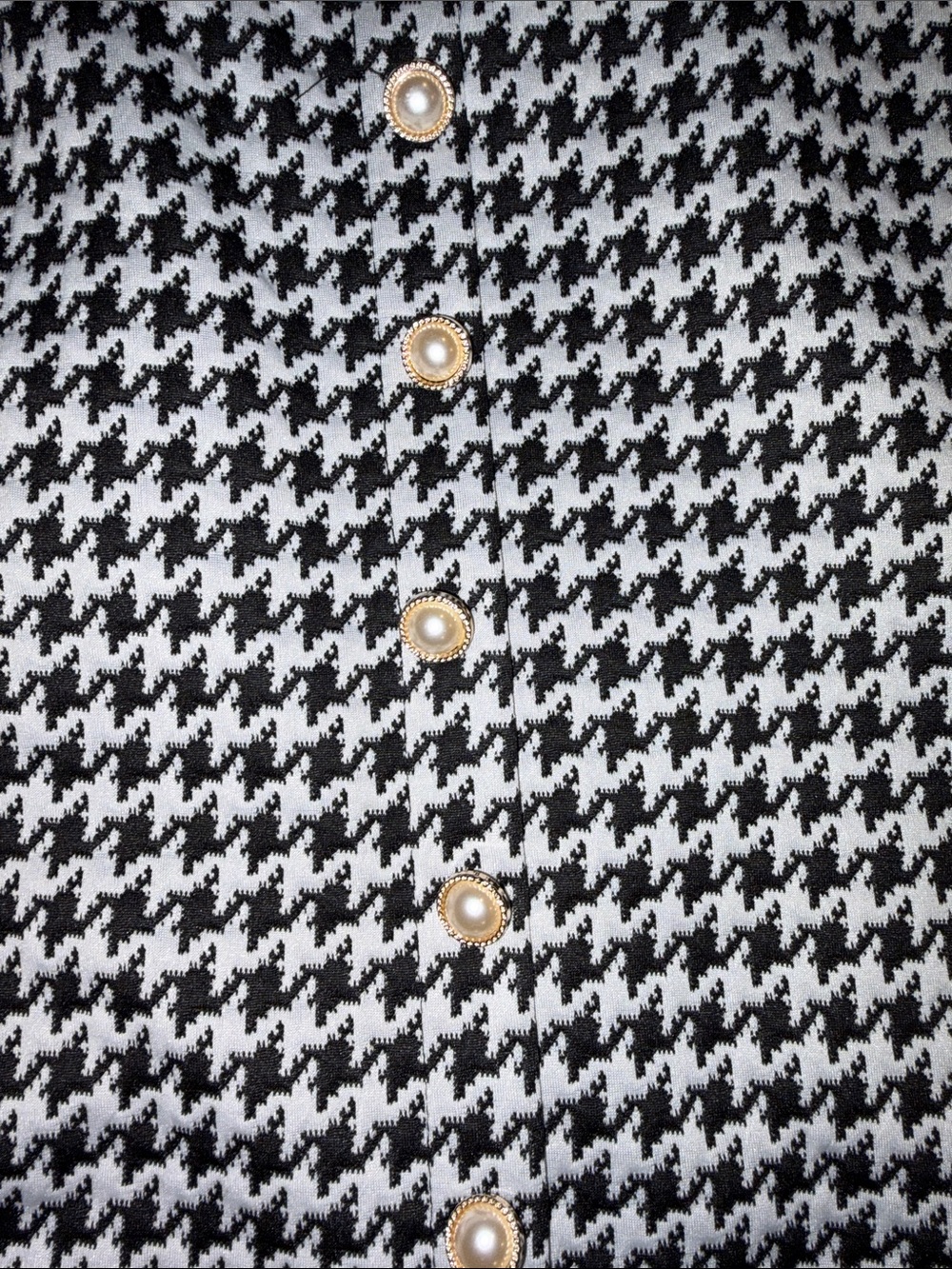 Stella & Jane Black Long-Sleeve Wrap Dress with Houndstooth Skirt - Picture 3 of 5